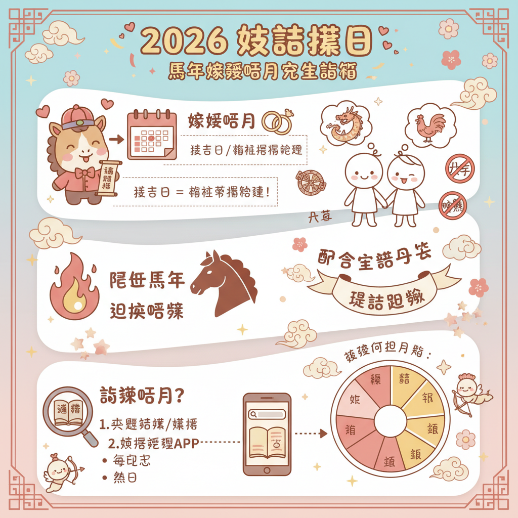 沖煞嫁娶玄學吉日農曆命理學農民曆婚禮禁忌通勝黃道吉日婚嫁禁忌黃曆查詢吉時查詢雙春兼閏月擇日攻略通勝盲年生肖相沖時辰八字三娘煞